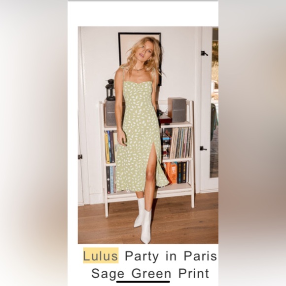 Cute light green and white midi dress - Picture 7 of 7